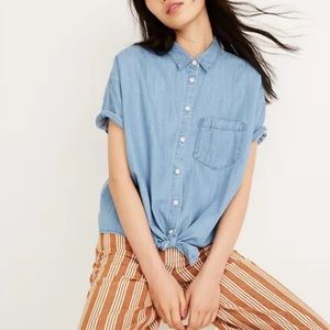 Madewell Denim Short Sleeve Button-Down Shirt, Size XS